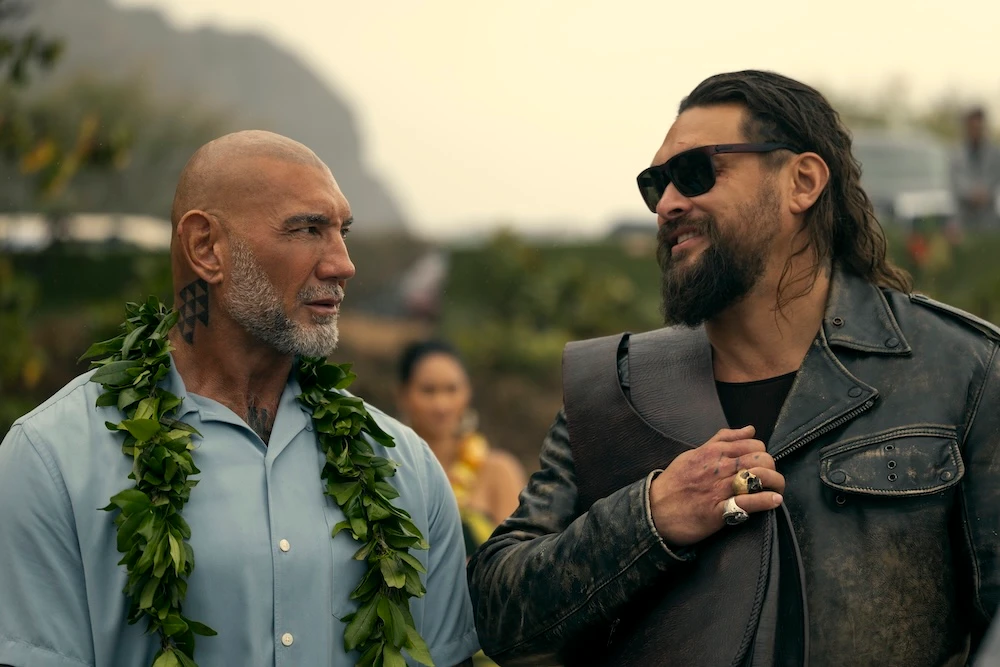 Dave Bautista (L) and Jason Momoa in 'The Wrecking Crew.' (Amazon MGM Studios)