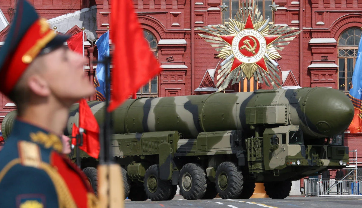 Russia earlier vowed to act ‘responsibly’ should its last nuclear treaty with the United States expire on February 5. Above, a Topol-M ICBM drives across Red Square in a Victory Day Parade in Moscow on May 9, 2008. (AFP)