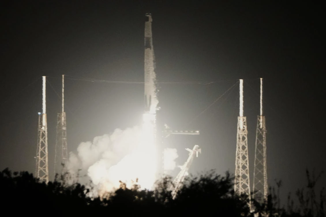 Above, a new crew rockets toward the International Space Station on Feb. 13, 2026 to replace the astronauts who returned to Earth early in NASA’s first medical evacuation. (AP)