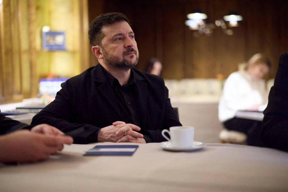 This handout photograph taken and released on February 14, 2026 by the Ukrainian Presidential Press Service, shows Ukraine's President Volodymyr Zelensky. (File/AFP)