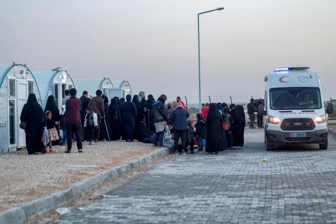 The fate of the suspected Daesh fighters, as well as thousands of women and children associated with the group, has become an urgent issue since the Kurdish force guarding them collapsed. (AFP)