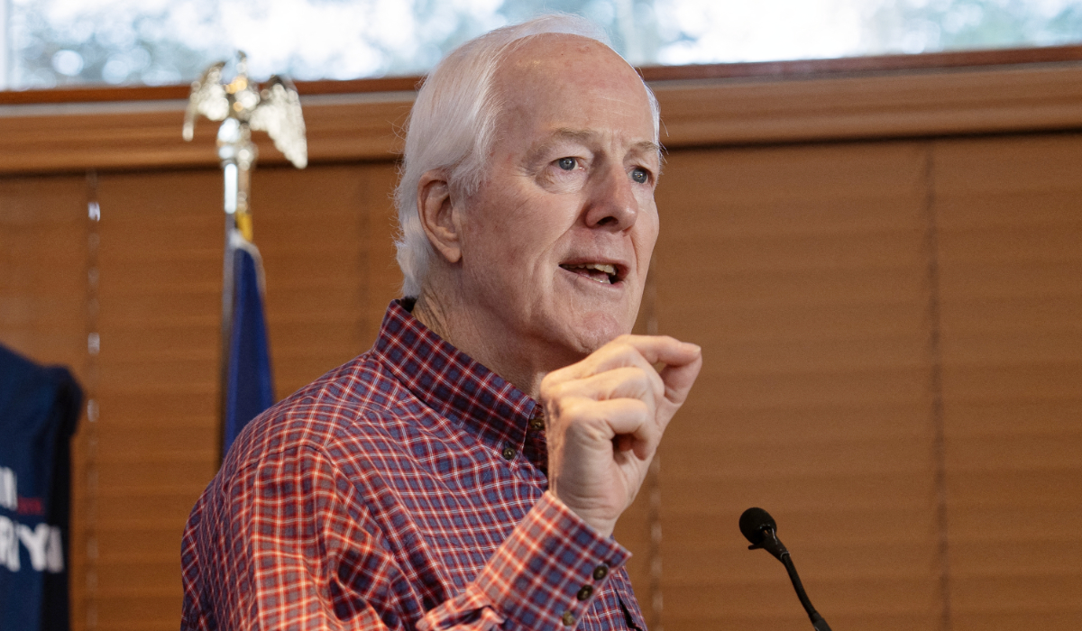 Sen. John Cornyn (R-TX) speaks at a campaign rally on February 28, 2026 in The Woodlands, Texas. (AFP)