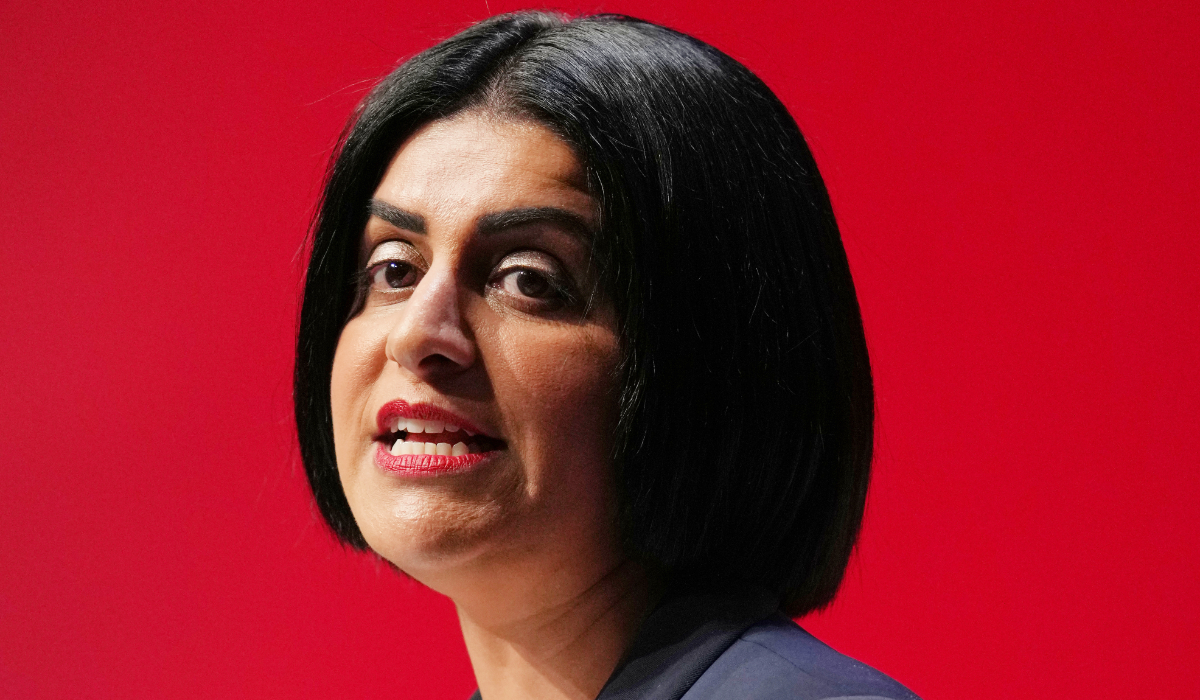 Britain's Home Secretary, Shabana Mahmood, speaks during the annual Labour Party conference in Liverpool, England, Monday, Sept. 29, 2025. (AP)