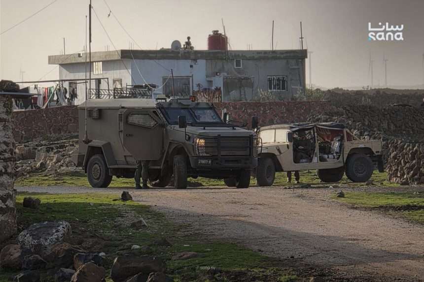 Israeli forces arrested six individuals from the villages of Ain Al-Abd, Kodna, and Al-Asbah in the southern Quneitra countryside. (SANA)