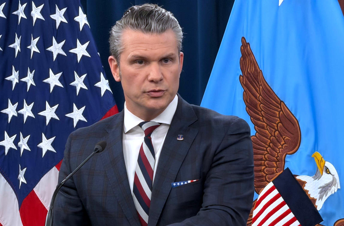 Defense Secretary Pete Hegseth speaks during a press briefing at the Pentagon, Mar. 4, 2026, in Washington. (AP)