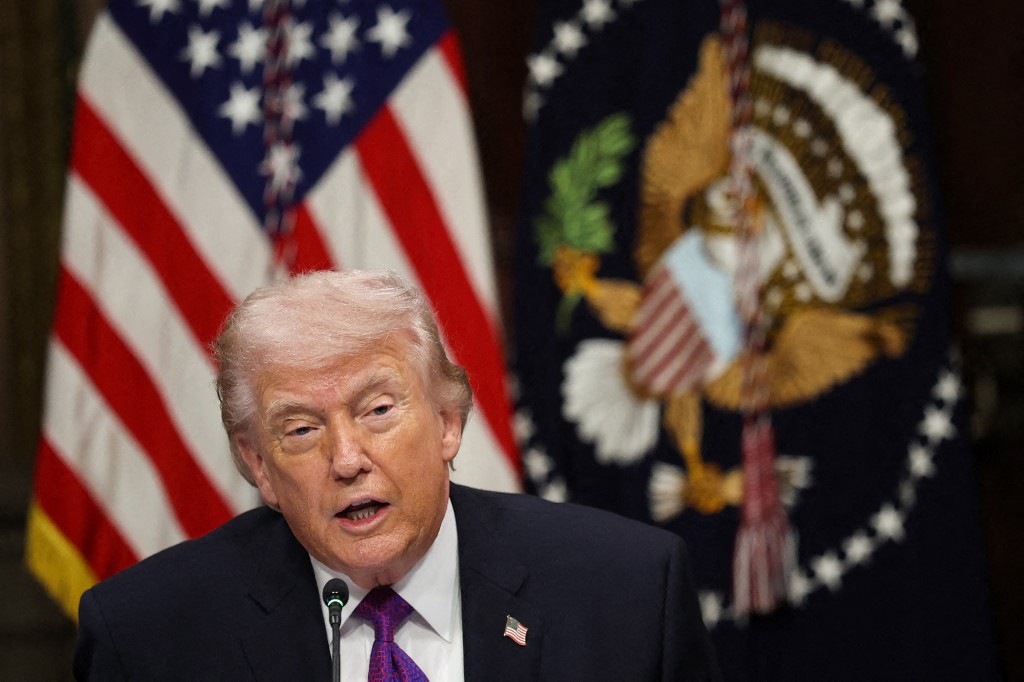 US President Donald Trump speaks during a roundtable meeting at the White House, March 04, 2026. (AFP)