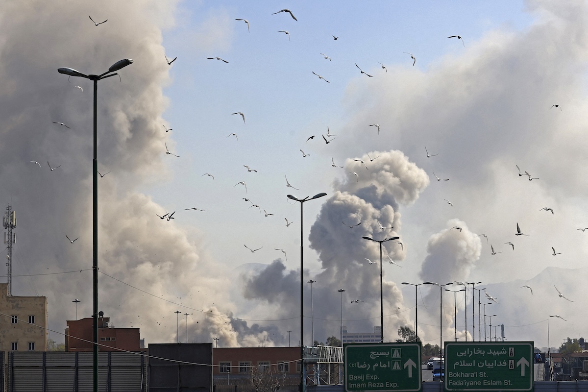 A plume of smoke rises after a strike on the Iranian capital of Tehran on March 5, 2026. (FILE/AFP)