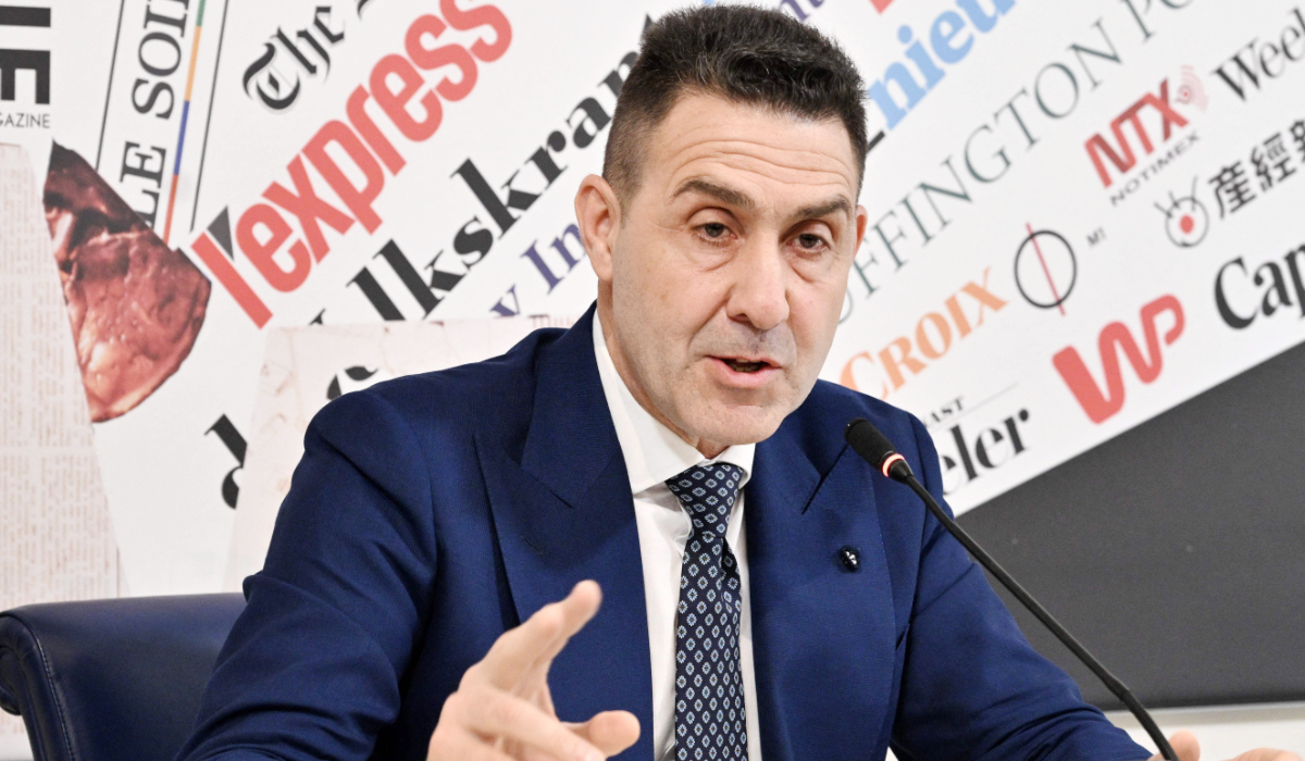 Member of the European Parliament and president of Futuro Nazionale (National Future) Roberto Vannacci gives a press conference for foreign medias in Rome on March 5, 2026. (AFP)