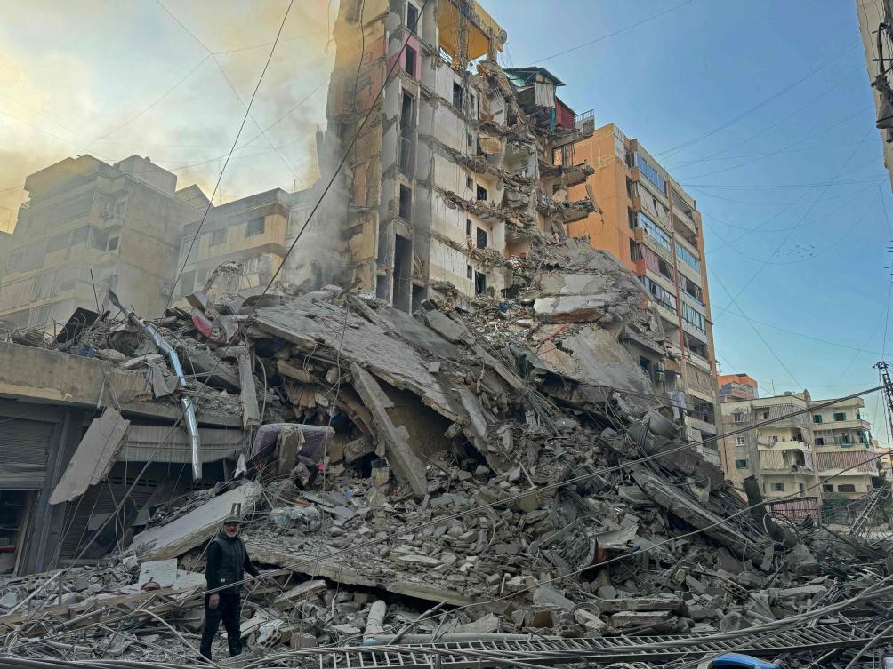 Lebanon was engulfed by the expanding Middle East war on Monday, after Hezbollah fired missiles at Israel to avenge the death of Iranian supreme leader Ali Khamenei.(AFP)