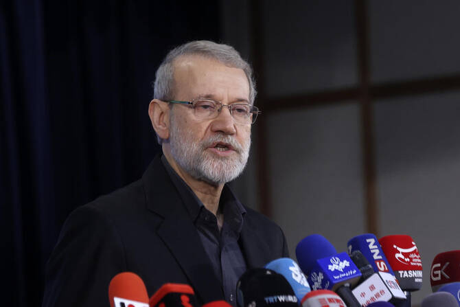 Iran’s security chief Ali Larijani said on Saturday that the United States and Israel were seeking to break the Islamic republic apart. (AP/File)