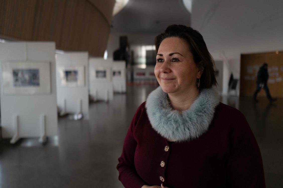 Aaja Chemnitz, former Greenlandic member of the Danish Parliament, poses for a photograph in Nuuk, March 8, 2026. (Florent VERGNES / AFP)