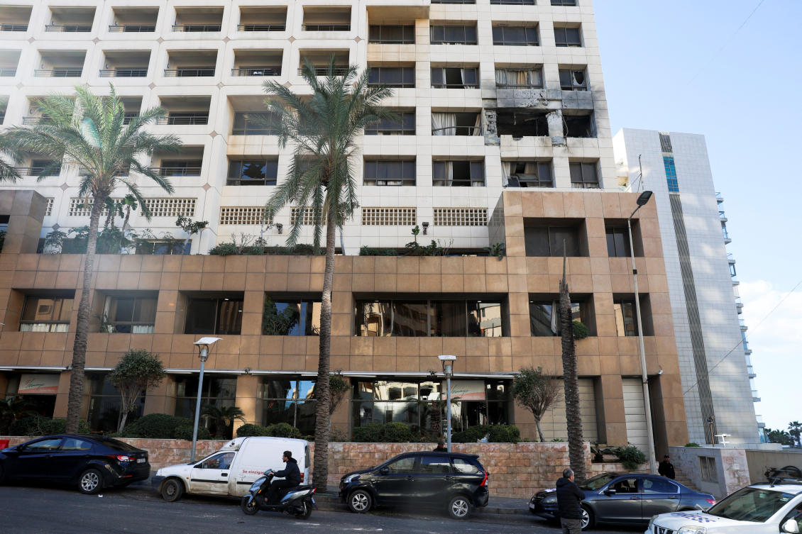 Above, damaged at the Ramada Plaza hotel building after an Israeli strike in central Beirut, Lebanon on March 8, 2026. (Reuters)