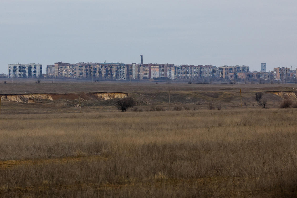 Residential buildings damaged in the course of the Russia-Ukraine military conflict in Vuhledar (Ugledar) in the Donetsk region, a Russian-controlled area of Ukraine, March 7, 2026. (REUTERS)