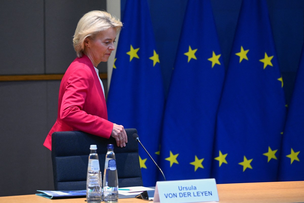 European Commission President Ursula von der Leyen arrives for an inter-institutional meeting at the European Council headquarters in Brussels on March 3, 2026. (AFP)