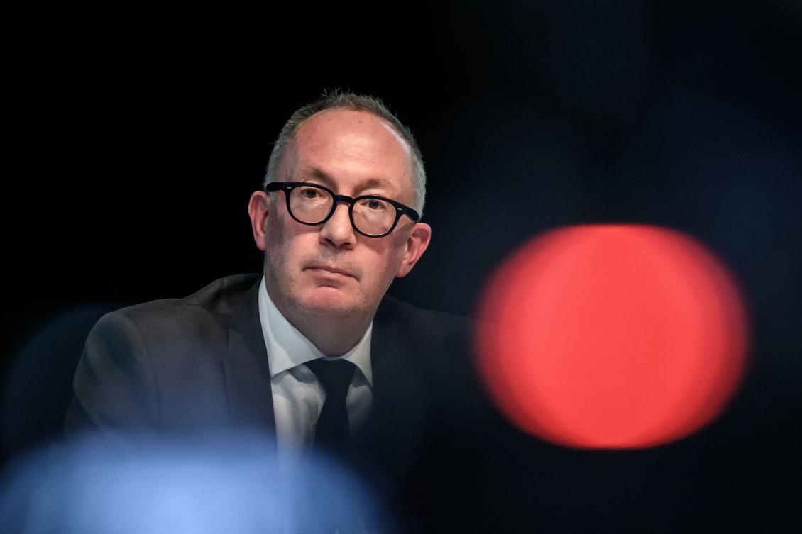 (FILES) Crans-Montana Mayor Nicolas Feraud attends a press conference by the city council of the resort of Crans-Montana on January 6, 2026, following the devastating New Year bar blaze. (AFP)