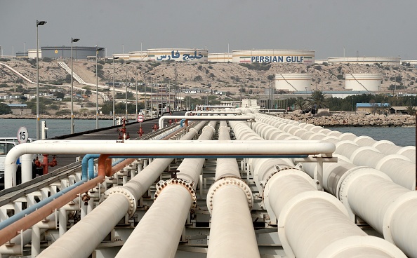 A general view of the Port of Kharg Island Oil Terminal, 25 km from the Iranian coast in the Persian Gulf and 483 km northwest of the Strait of Hormuz, in Iran on March 12, 2017. Getty