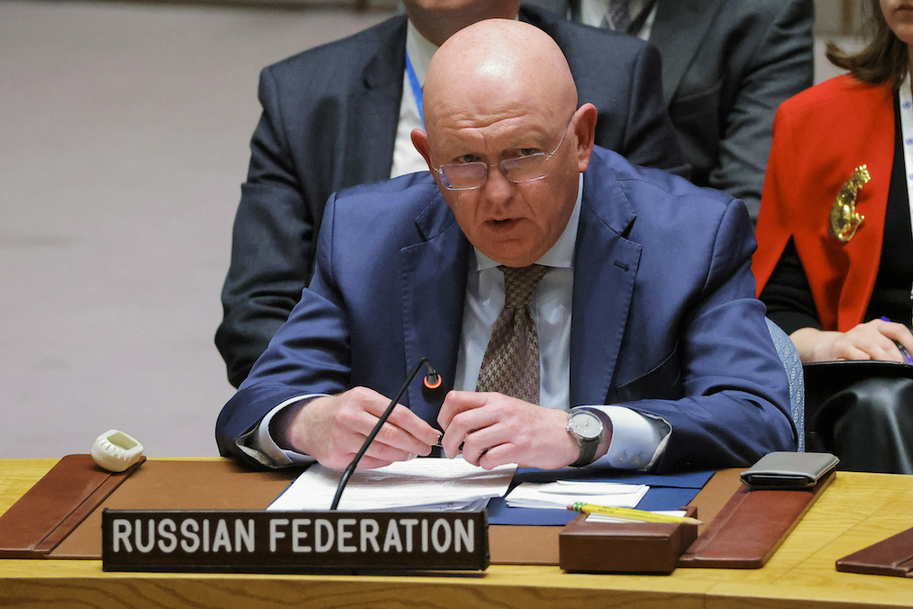 Russia on Sunday circulated a draft resolution to the UN Security Council urging all parties involved in the escalating conflict in the Middle East to immediately halt military activities and return to negotiations. (Reuters/File Photo)