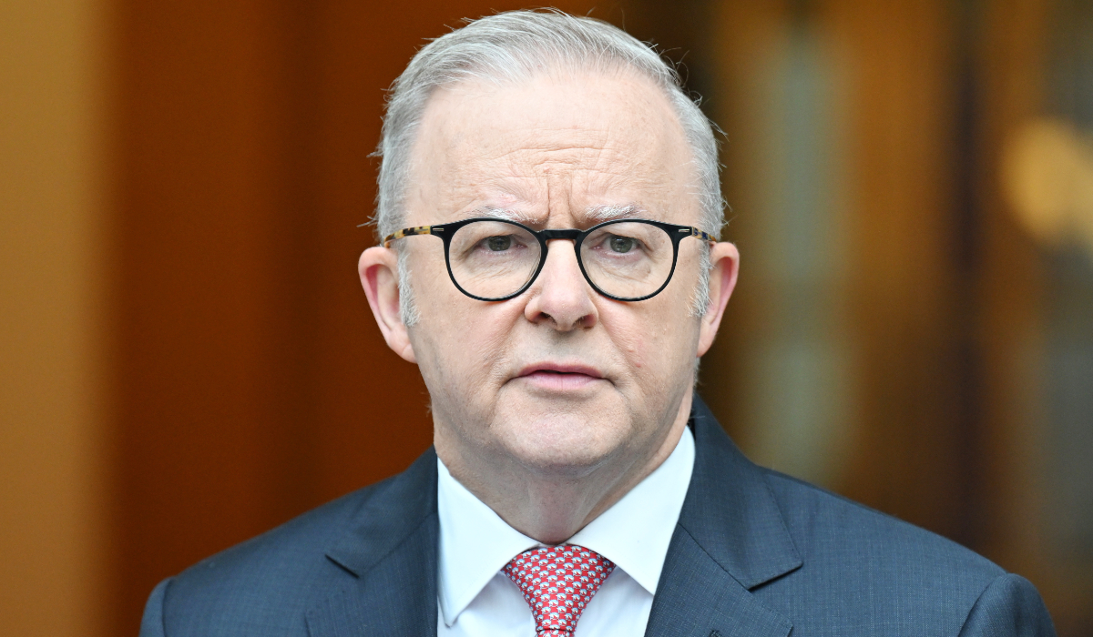 Australian Prime Minister Anthony Albanese addresses a press conference at Parliament House in Canberra, Australia, Tuesday, March 10, 2026. (AP)