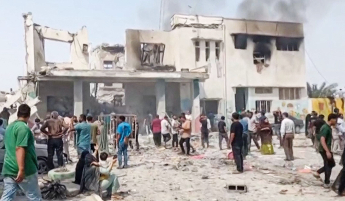 This image grab taken from Iranian state television broadcasted on February 28, 2026, show what it says is the site of deadly US and Israeli strikes that hit a girls' elementary school in Minab, in the southern Iranian province of Hormozgan near the strategic sea route of the Strait of Hormuz. (AFP)