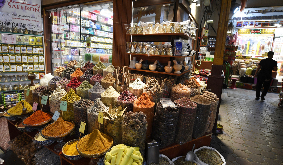 An Iranian spice shop in Dubai that specializes in Persian products, including saffron, imported from Iran to the Gulf emirate of Dubai. (AFP)