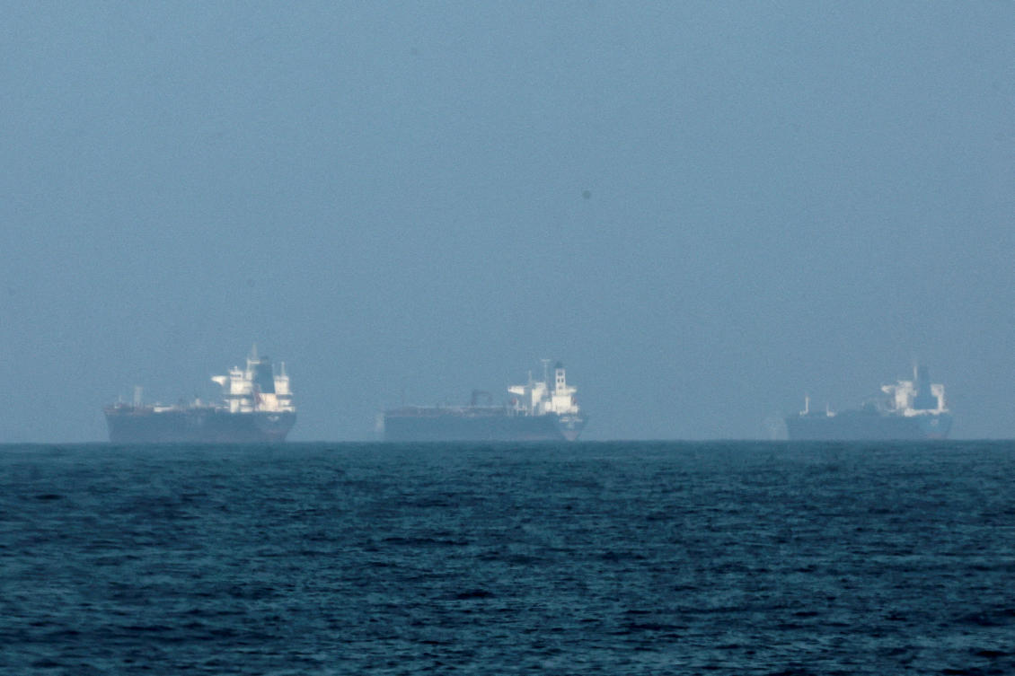 Tankers are seen off the coast of Fujairah, as Iran vows to fire on ships transiting the Strait of Hormuz, amid the US-Israel conflict with Iran, in Fujairah, UAE, Mar. 3, 2026. (Reuters)