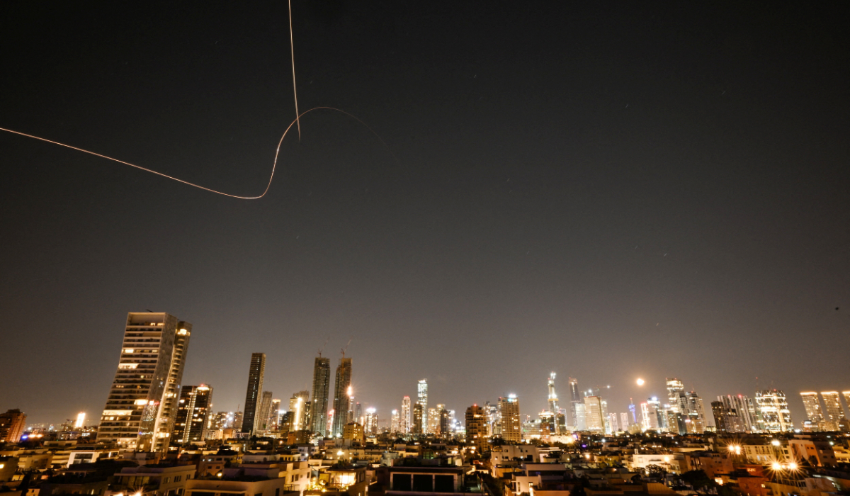 An interception attempt is made by Israel as missiles are launched from Iran amid the U.S.-Israeli conflict with Iran, as seen from Tel Aviv, Israel, March 11, 2026. (REUTERS)