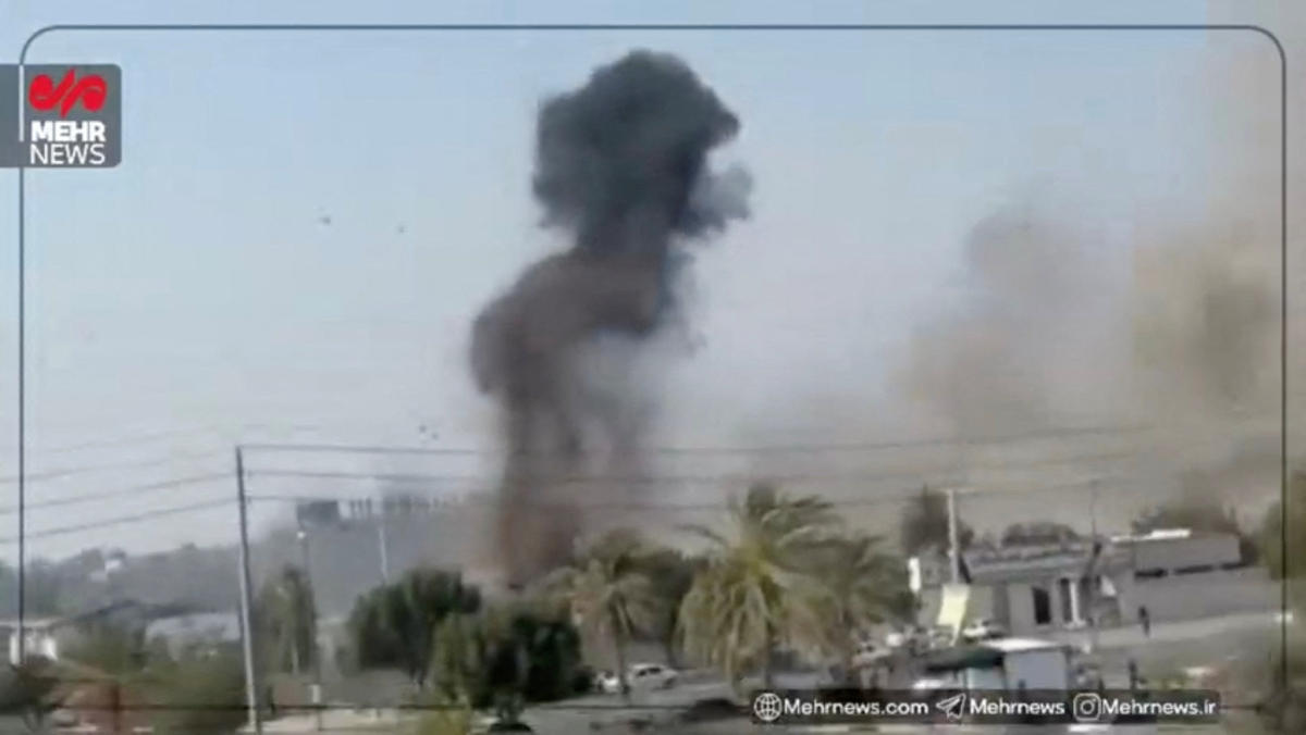 A still image from video shows smoke billowing after what experts said to Reuters appears to be a US Tomahawk missile hitting near the Shajareh Tayyebeh girls’ school in Minab, Hormozgan province, Iran, Feb. 28, 2026. (Reuters)