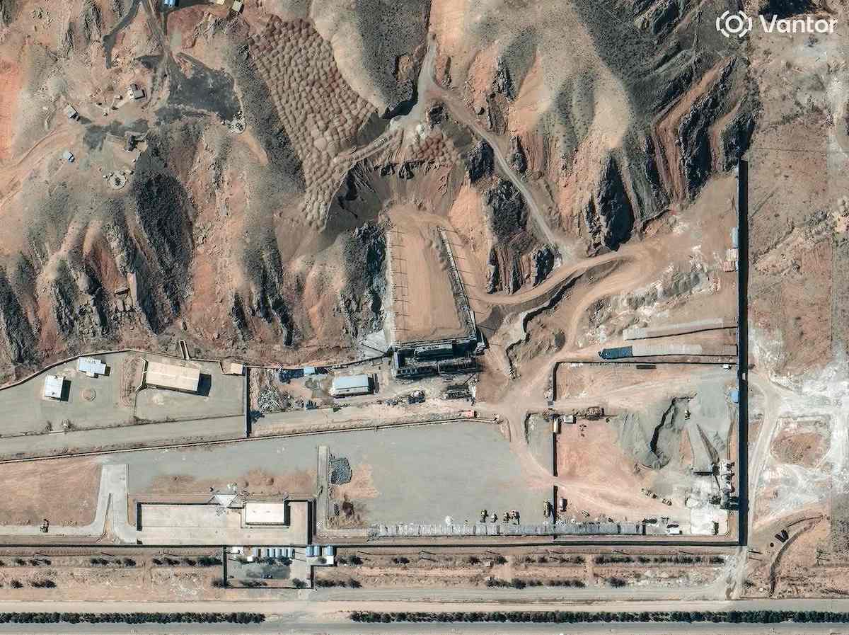Taleghan 2 facility at the Parchin military complex, 30km southeast of Tehran, Iran, on March 6. (Satellite image Vantor / AFP)