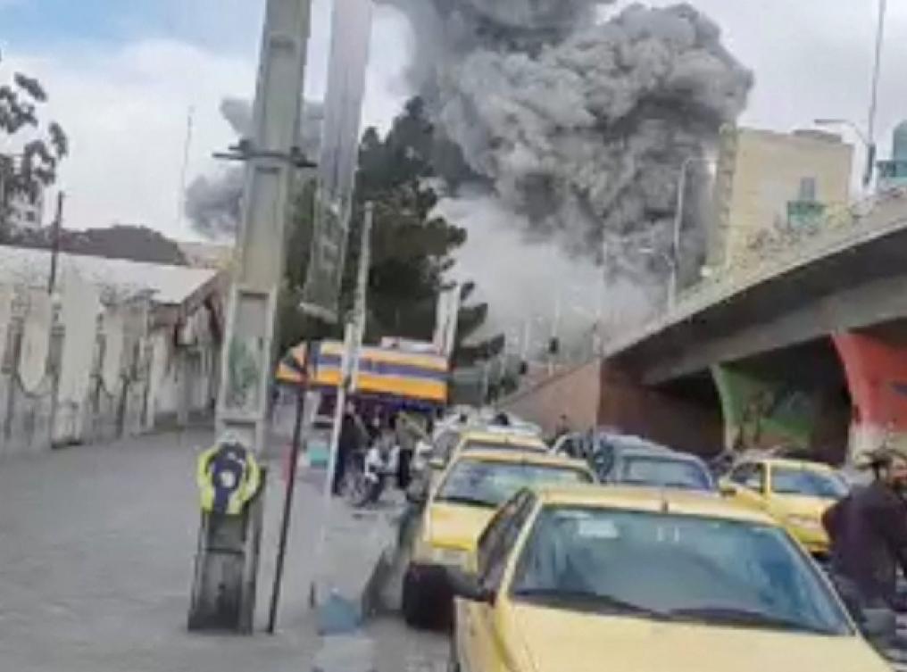 Smoke rises following an explosion in Tabriz, Iran in this still image obtained from a social media video released on March 10, 2026. (Social media via Reuters)