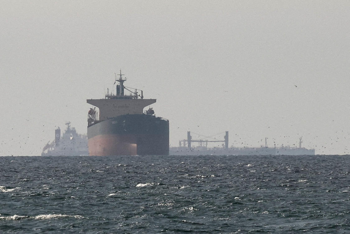 Tankers sail in the Gulf, near the Strait of Hormuz, as seen from northern Ras AAl-Khaimah, amid the US-Israeli conflict with Iran, in UAE, March 11, 2026. (Reuters)
