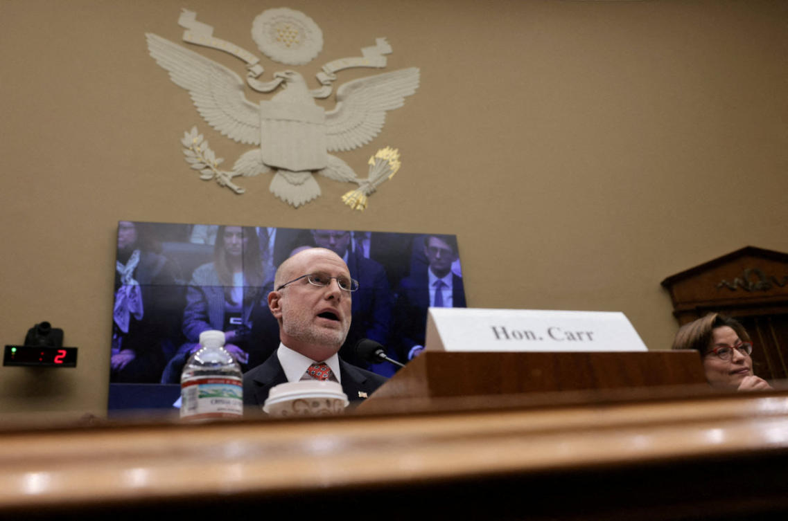 Federal Communications Commission (FCC) Chairman Brendan Carr testifyies before a hearing of the US House Energy and Commerce Committee's Communications and Technology Subcommittee on Capitol Hill in Washington on January 14, 2026. (REUTERS/File Photo)