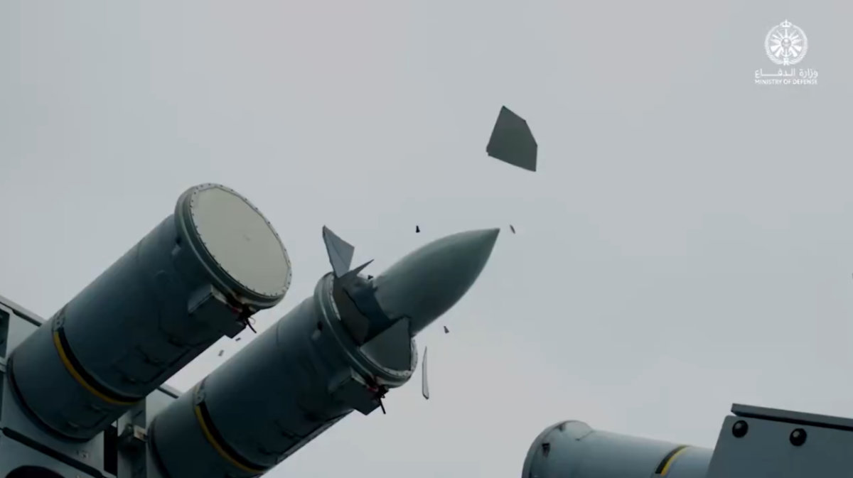 Saudi air defenses downed multiple drones in the Eastern Province on Monday. (X: @modgovksa)