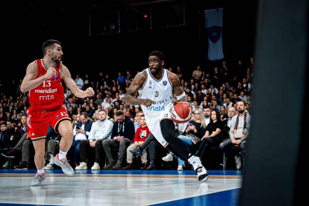 Dubai Basketball’s Dwayne Bacon during his team’s 114-91 win over Crvena Zvezda in Sarajevo. (Supplied)