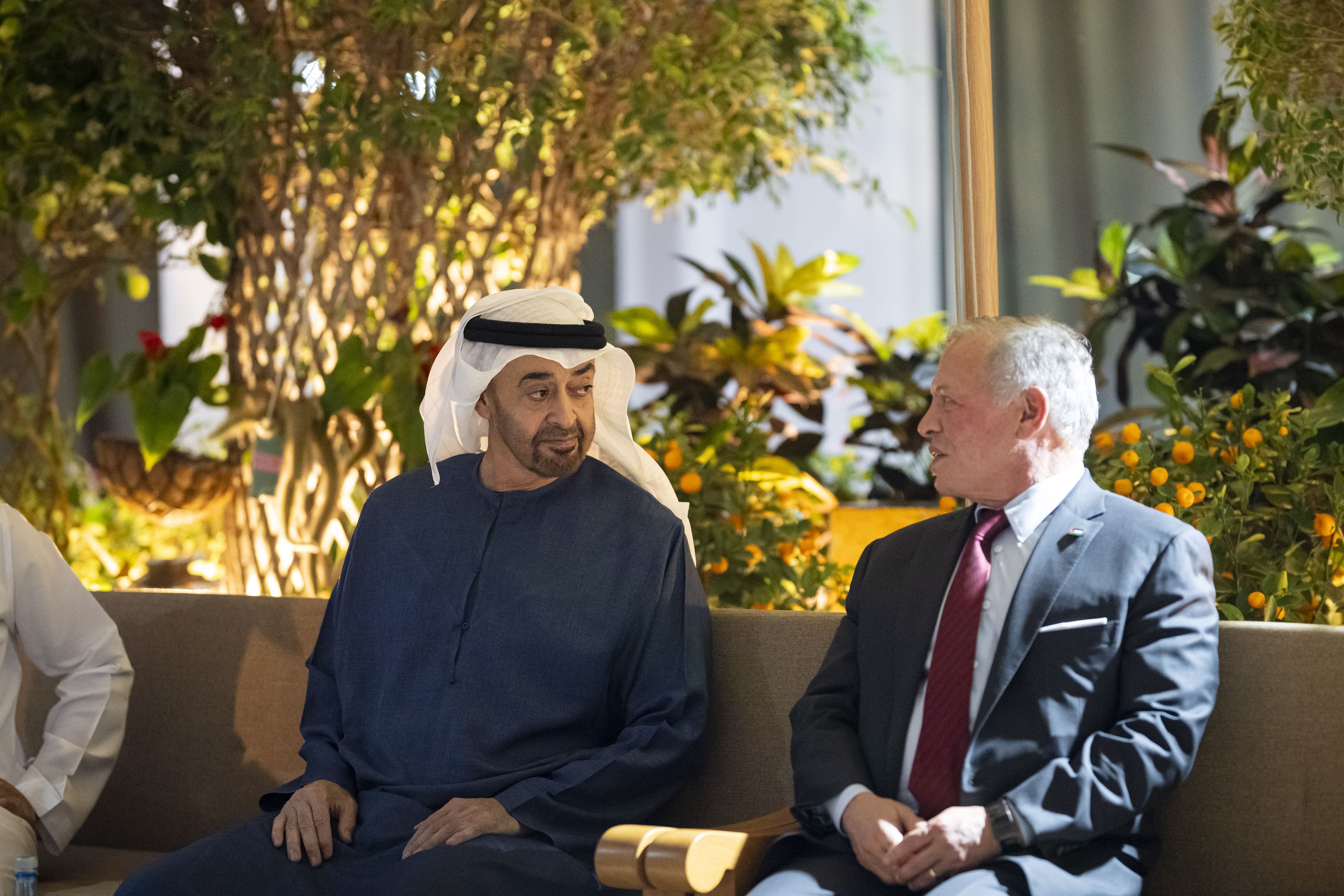 Sheikh Mohammed bin Zayed Al-Nahyan, president of the UAE, and King Abdullah of Jordan discussed the regional developments during a meeting in Abu Dhabi. (WAM)