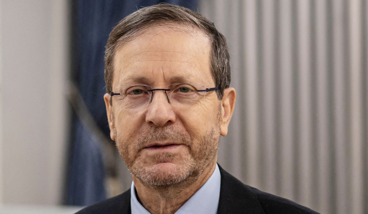 Israelís President Isaac Herzog poses for a photograph as he gives an interview at the president's residence in Jerusalem on March 16, 2026. (AFP)
