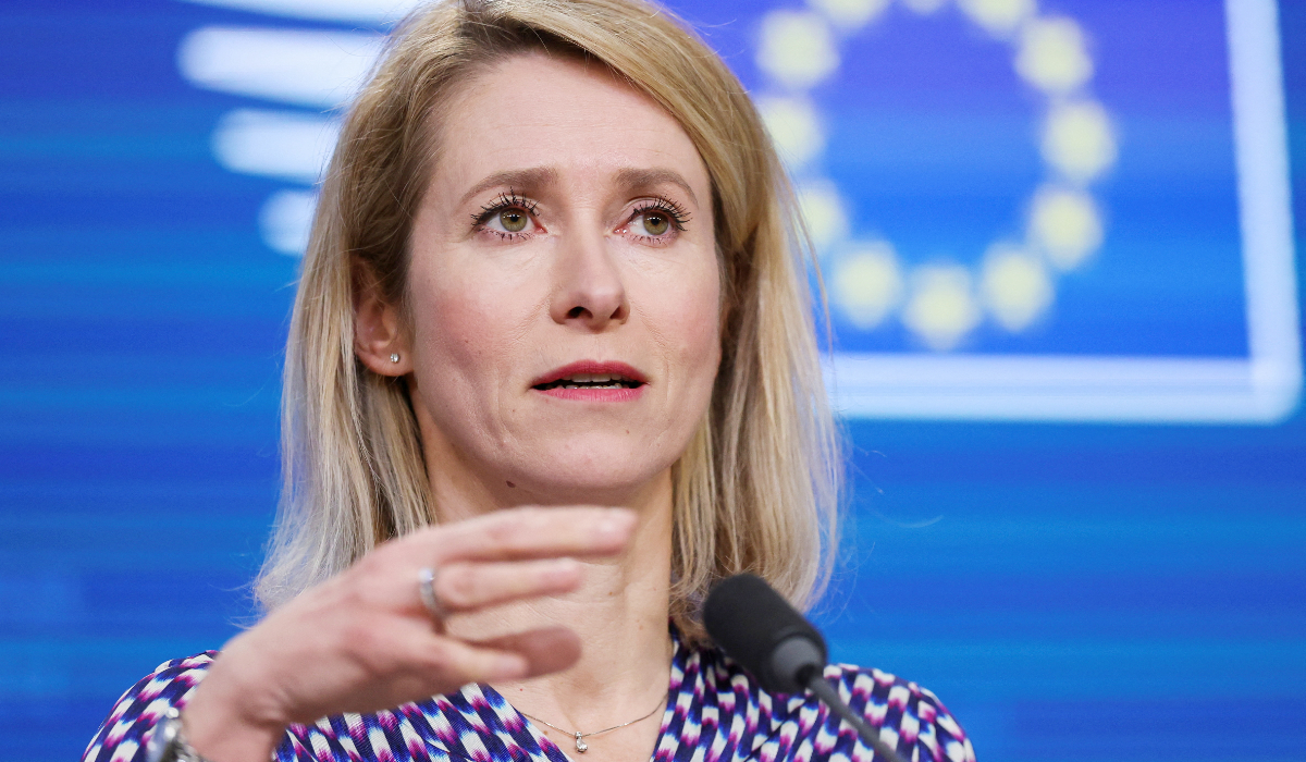 EU High Representative for Foreign Affairs and Security Policy, Kaja Kallas speaks during a closing press conference at a European Union Energy and Foreign Affairs ministers meeting in Brussels, Belgium, March 16, 2026. (REUTERS)