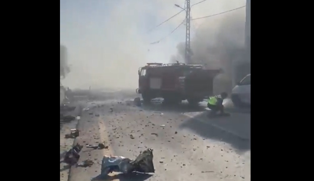 Screengrab taken from a video on X, after three Lebanese soldiers were said to have been killed during Israeli strikes on Tuesday, according to the Lebanese army, in di8ferent parts of southern Lebanon. (X/@Ahmadhamieh313_)