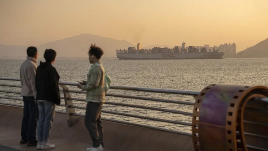 A container ship belonging to Orient Overseas Container Line Ltd. in Xiamen, China. January 4, 2024 - Bloomberg