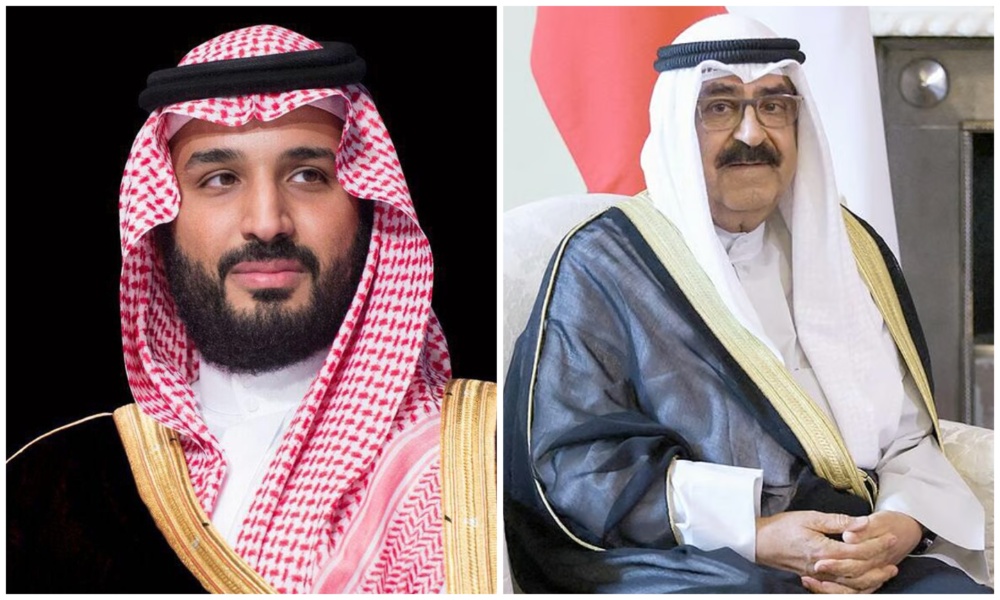 Saudi Crown Prince Mohammed bin Salman held a telephone call with Kuwait’s Emir Mishal Al-Ahmad Al-Jaber Al-Sabah on Thursday to discuss regional developments and security concerns. (SPA/KUNA)