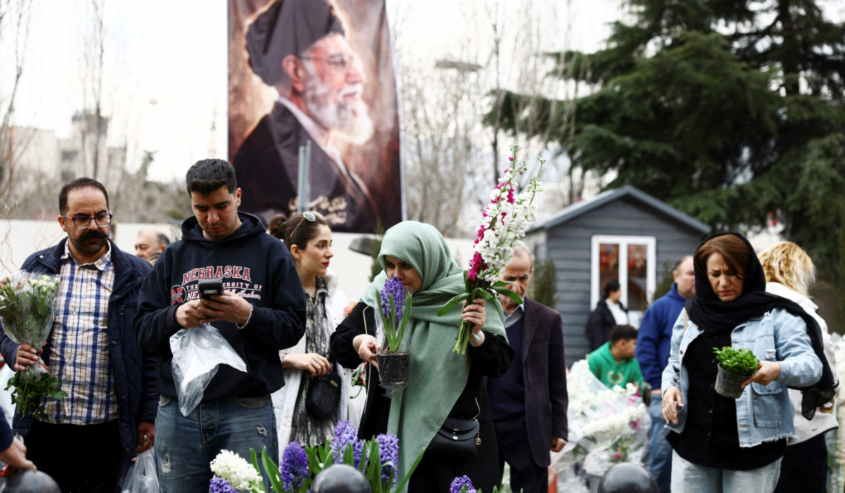 Iranian people shop at Tajrish Bazaar, ahead of Nowruz, the Iranian New Year, amid the US-Israeli conflict with Iran, in Tehran, Iran, March 19, 2026. (REUTERS)