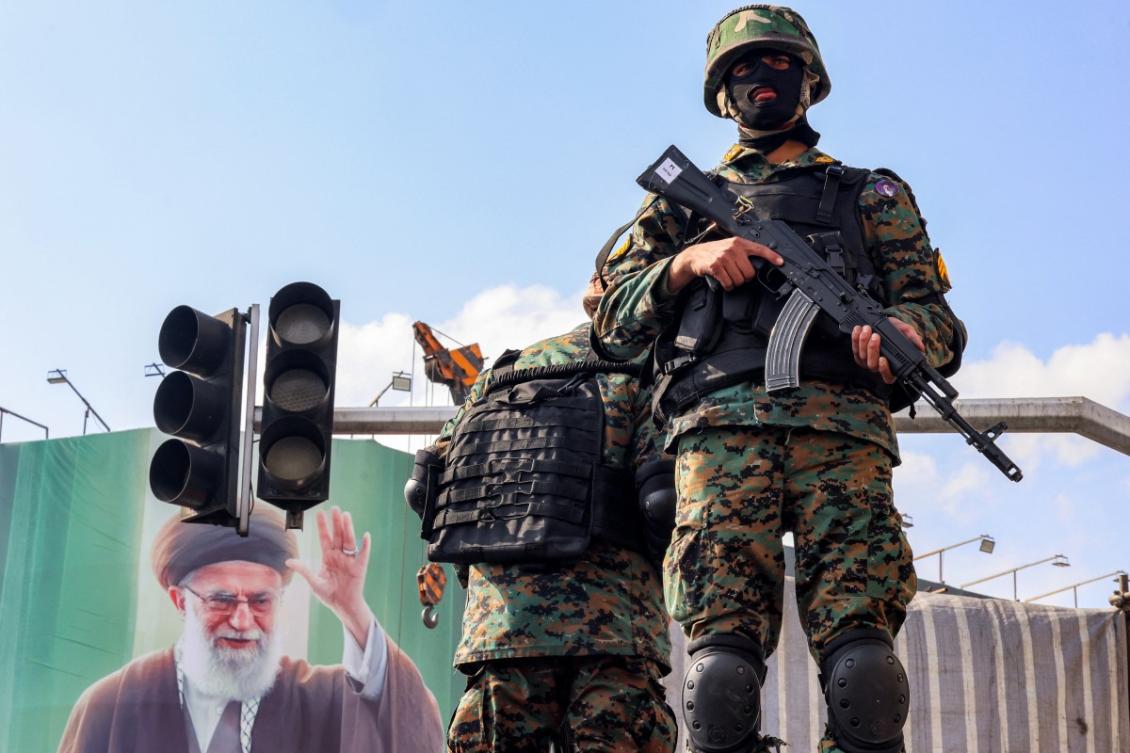 Above, security forces deploy at Enghelab Square in central Tehran on March 9, 2026. (AFP)