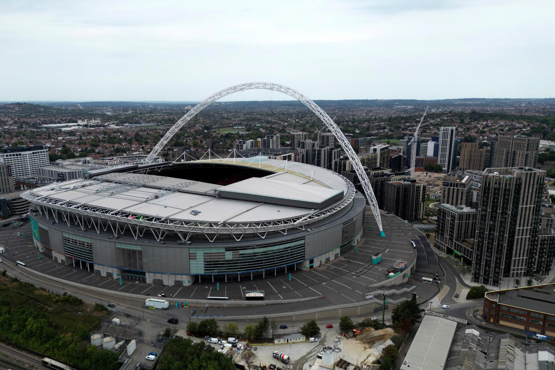 The new laws will take effect ahead of the English League Cup final between Arsenal and Manchester City at Wembley Stadium, above, on Sunday. (AP file photo)