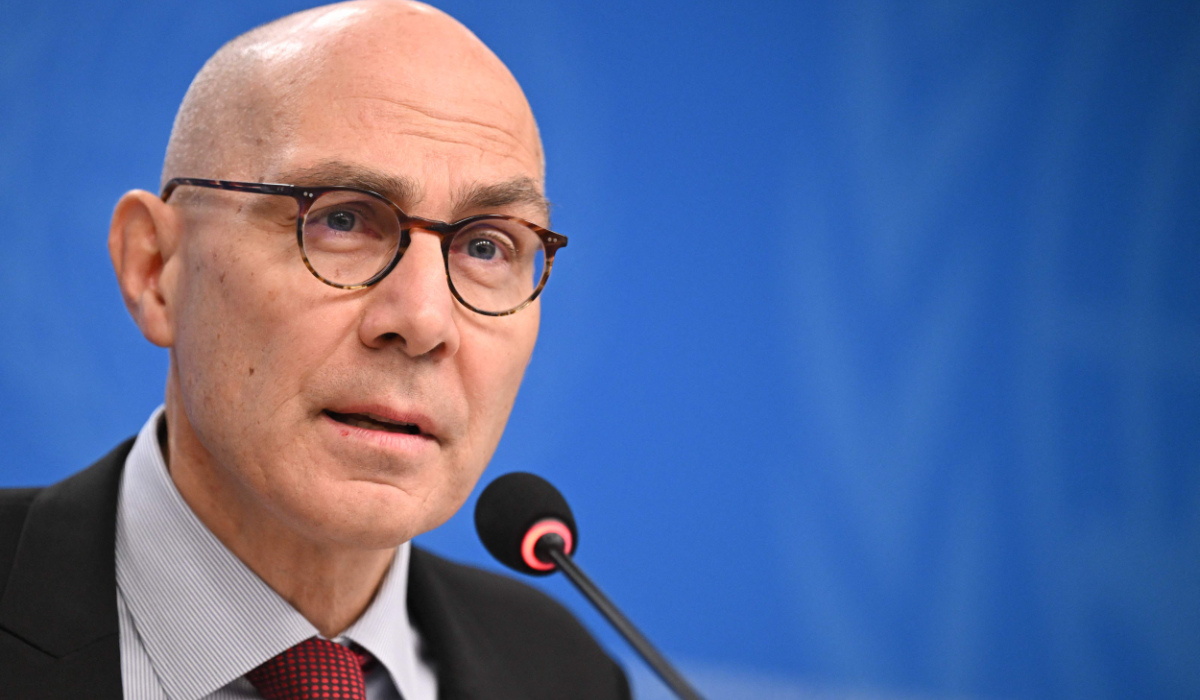 UN High Commissioner for Human Rights Volker Turk addresses a press conference in Geneva. (AFP file photo)