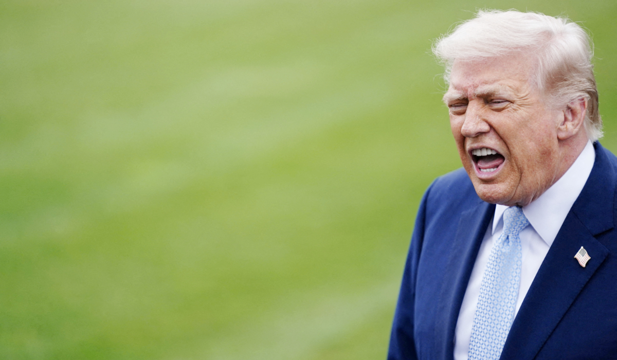 US President Donald Trump speaks to the media as he departs the White House for Florida, in Washington, D.C., U.S., March 20, 2026. (REUTERS)