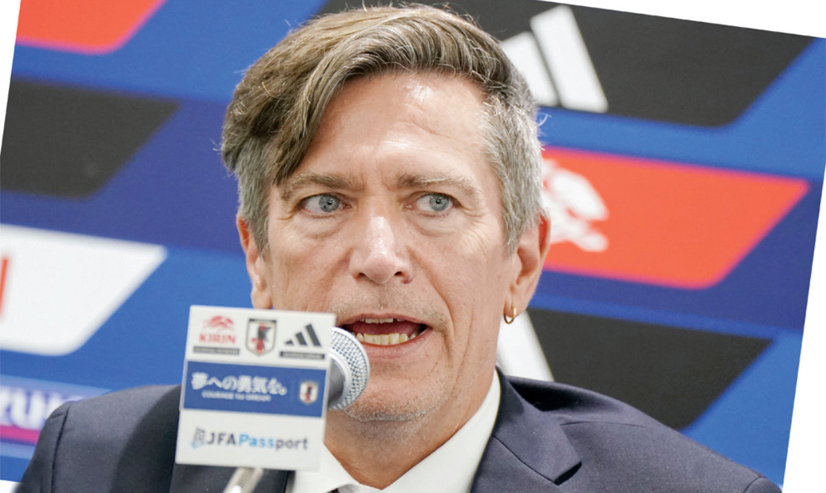 Japan women’s national football team head coach Nils Nielsen during a press conference on Monday following Japan’s victory in the AFC Women’s Asian Cup Australia 2026 football tournament. (AFP)