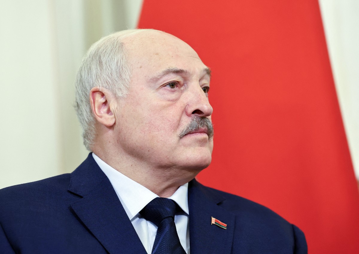 Belarus' President Alexander Lukashenko attends a meeting with Russian president in Saint Petersburg, Russia. (AFP)