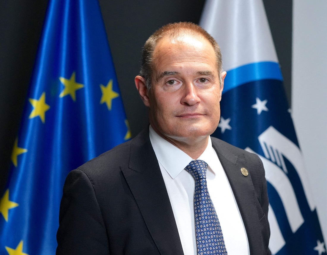 Fabrice Leggeri, head of the EU's border agency Frontex, poses for a photo at the Frontex headquarters in Warsaw, Poland. (AFP)