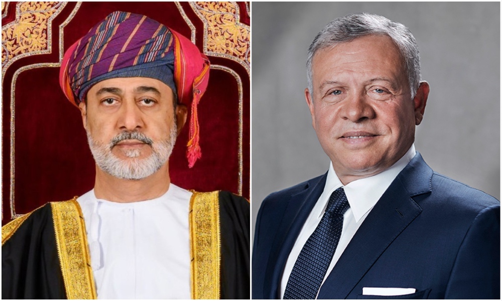 King Abdullah of Jordan and Sultan Haitham bin Tarik of Oman discussed ways to reduce regional tensions. (Screengrab)