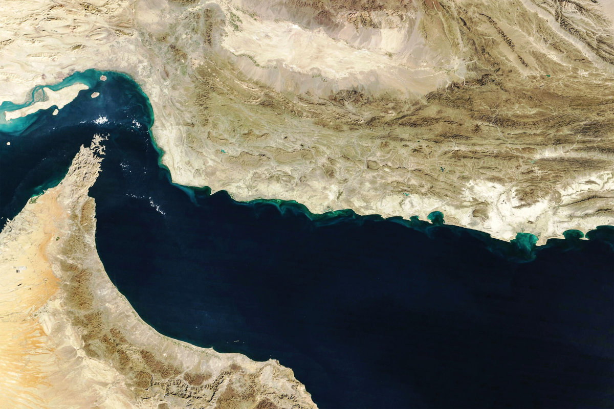 A satellite image shows the Strait of Hormuz. (AFP)