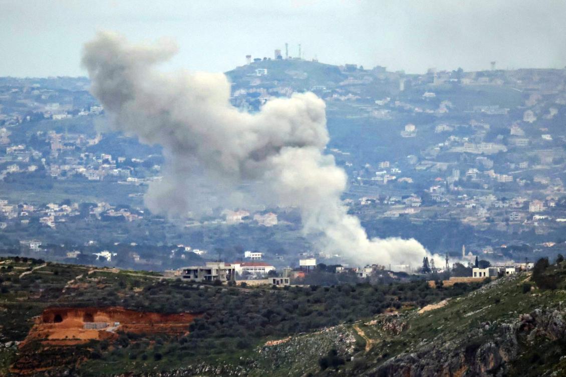 Smoke rises from the site of an Israeli air strike that targeted the southern Lebanese village of Dayr Seryan on Mar. 25, 2026. (AFP)